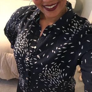 Silk Blend Button Up Shirt